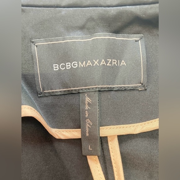 BCBG MAXAZRIA Arelia Black A-Line Blazer Jacket Women’s Large Zippered Waist - Picture 10 of 16